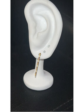 Women's Unbranded Gold Twisted Bar Stud Earrings One Size